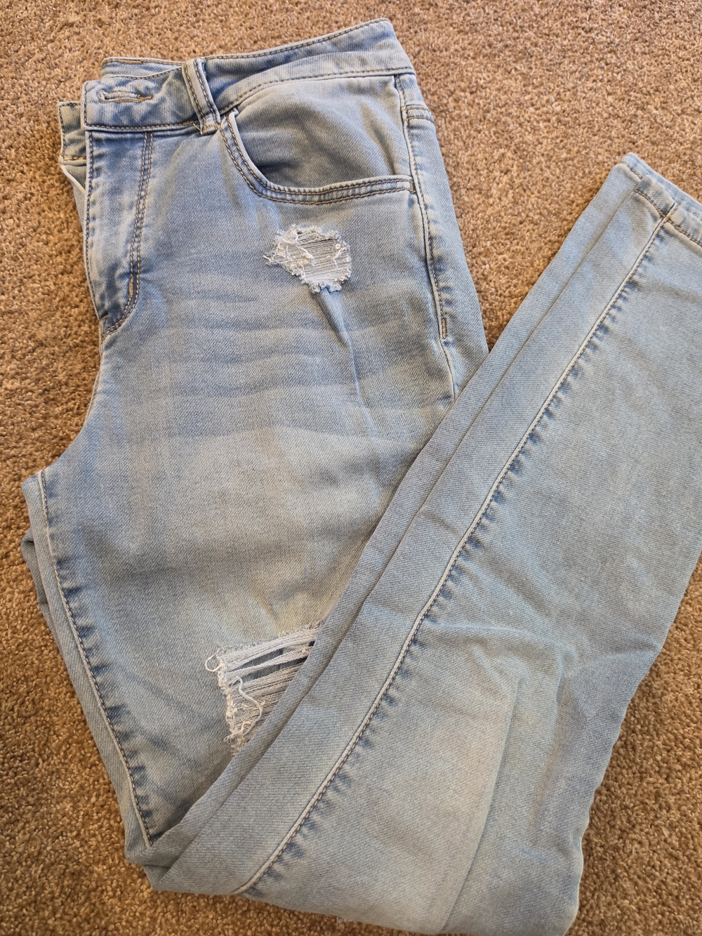 Maurices Light Blue Distressed Skinny Jeans- Small Regular